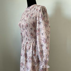 NWOT STORIA Pink Floral Long Sleeve Dress